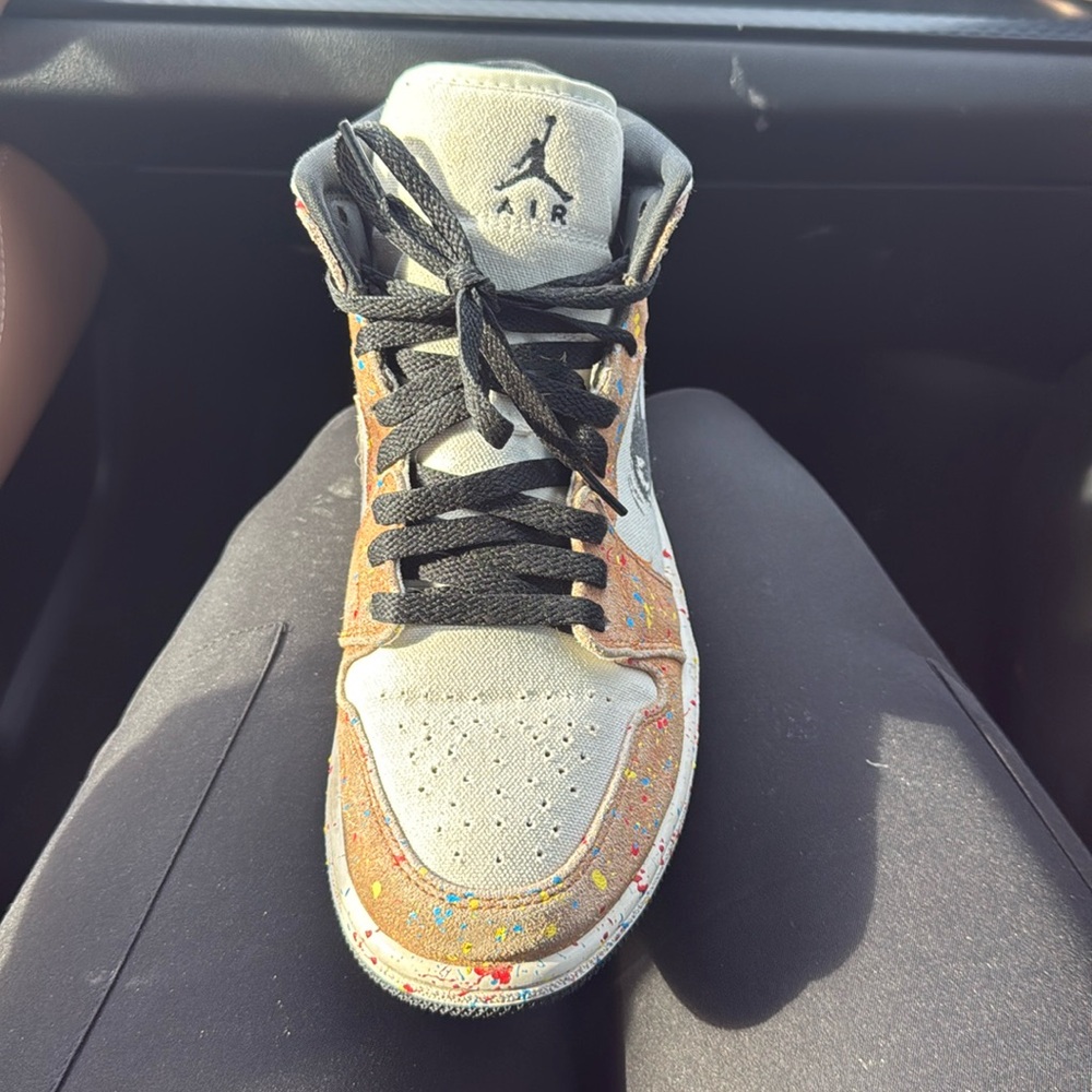 Brand new Nike Air Jordan mens “brushstroke” high top sneakers